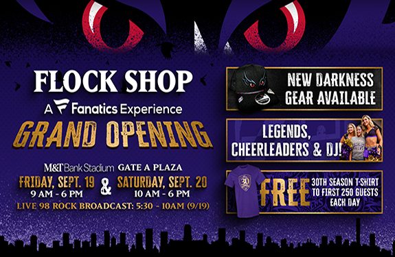 More Info for Ravens to Hold Grand Opening of New 'Flock Shop' at M&T Bank Stadium